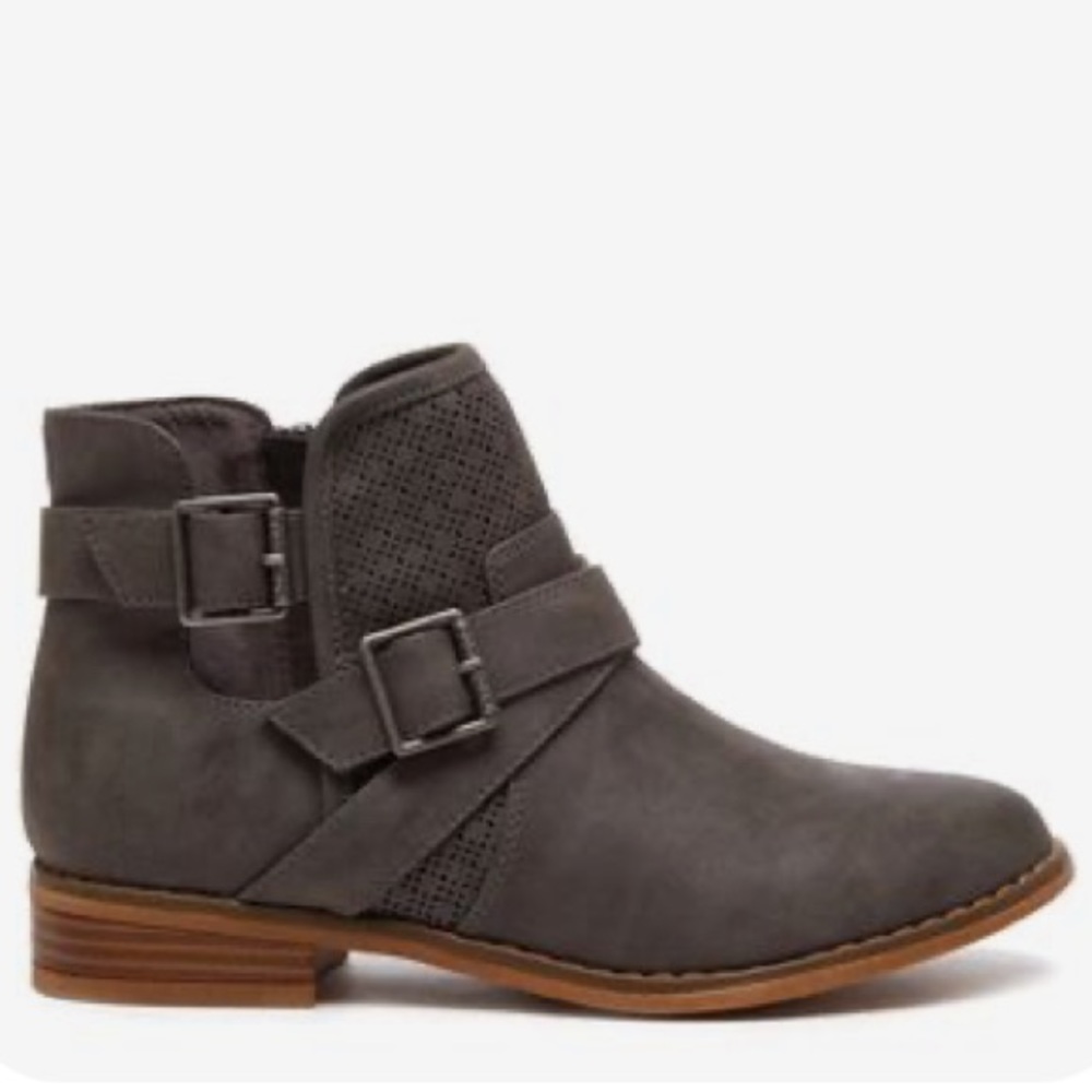 Gray Strappy Perforated Chelsea Ankle Boots - Picture 2 of 4